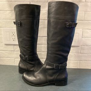 Gianni Bini sz 8.5 wide calf black leather tall riding boots